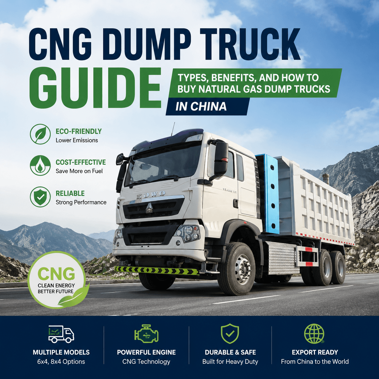 CNG-kippiauto-opas: tyypit, edut ja kuinka ostaa maakaasukippiautoja Kiinassa