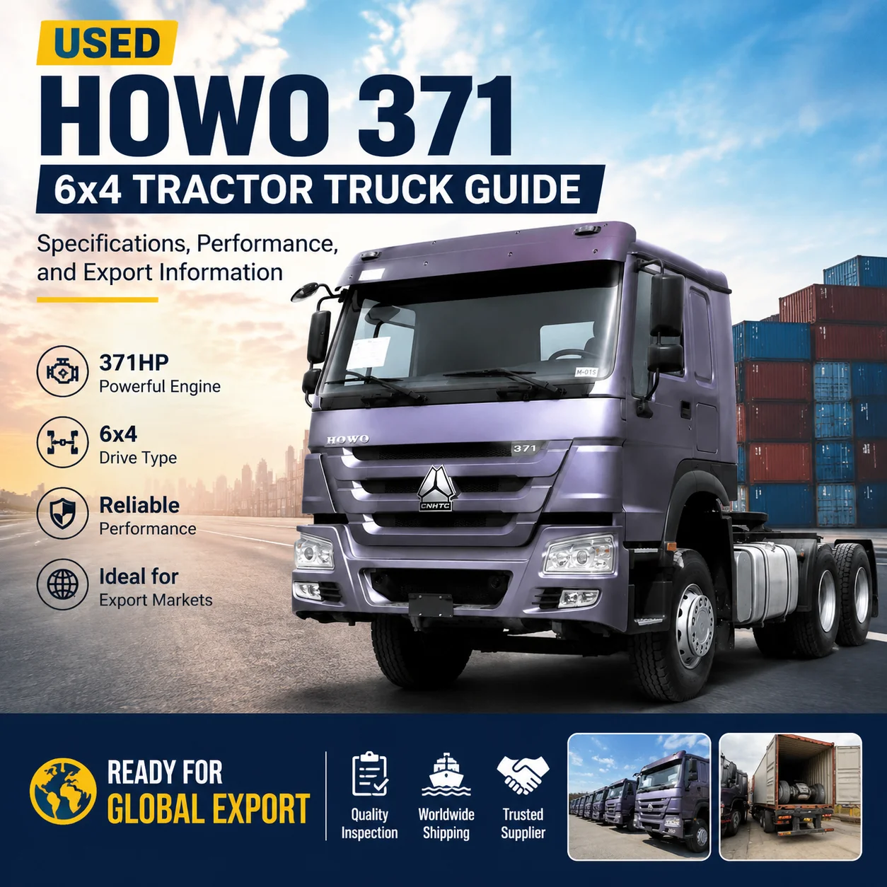 中古 HOWO 371 6x4 トラクター トラック ガイド: 仕様、性能、輸出情報